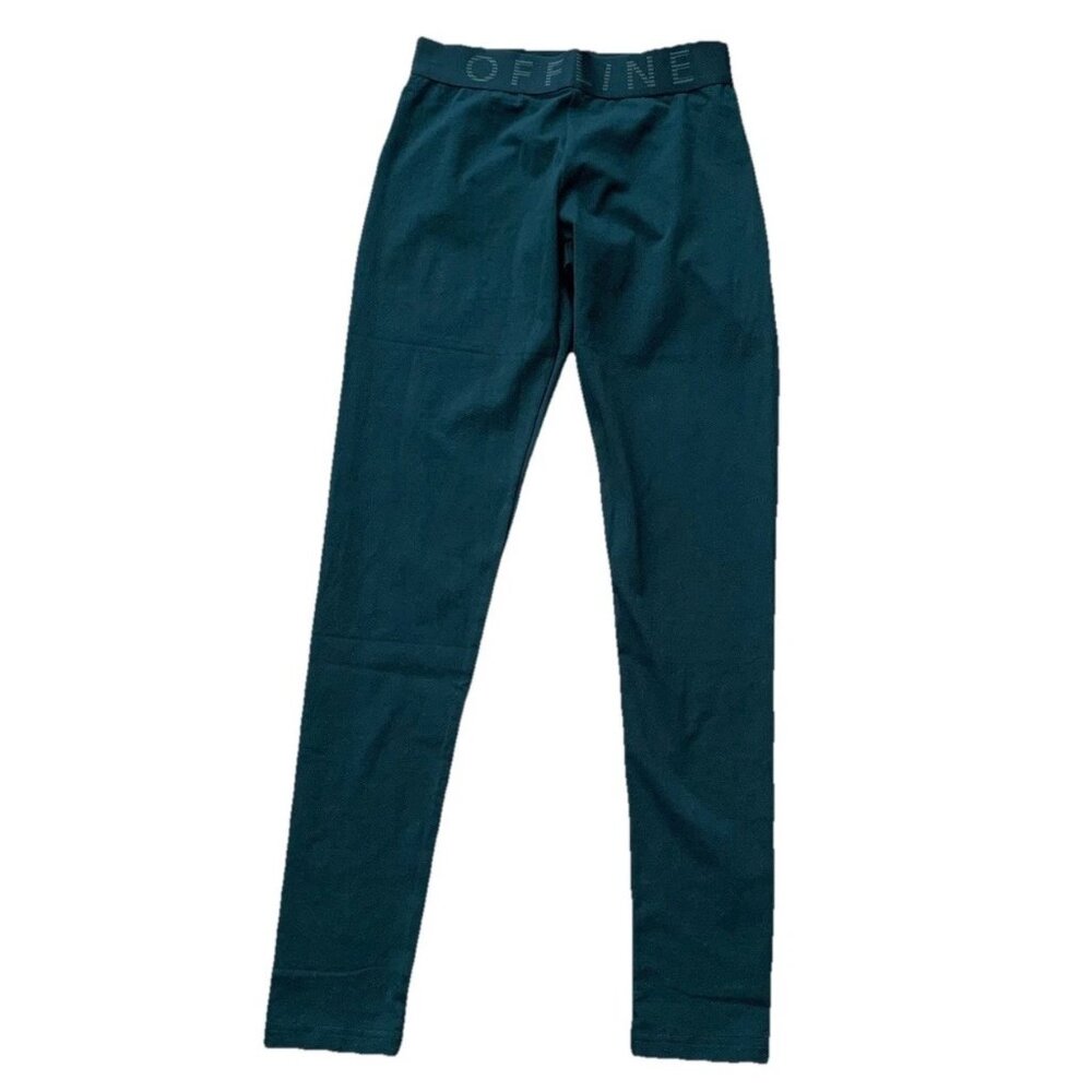 OFFLINE By Aerie OG Logo Legging Size Small Green Regular Rise NWT